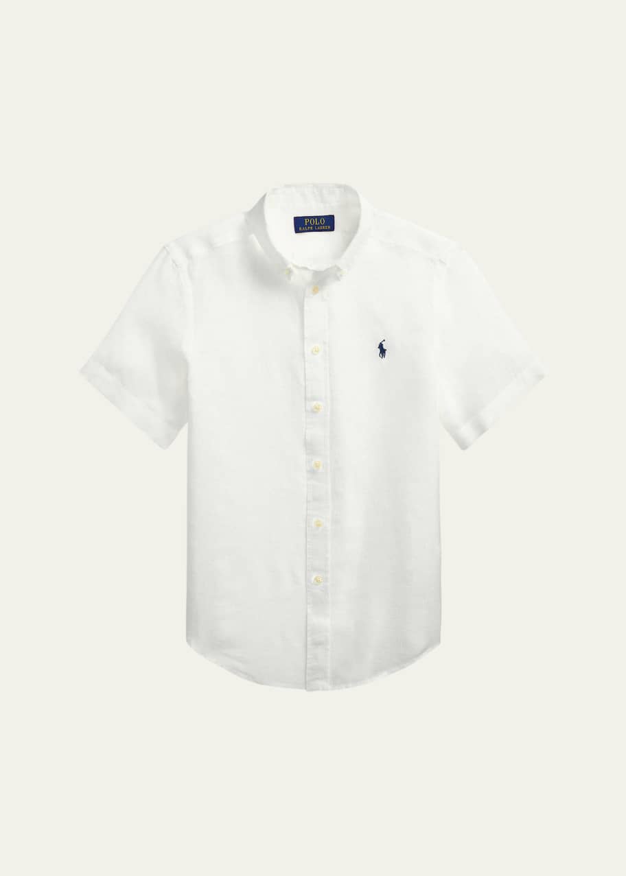 Image 1 of 1: Boy's Linen Sport Shirt, Size S-XL
