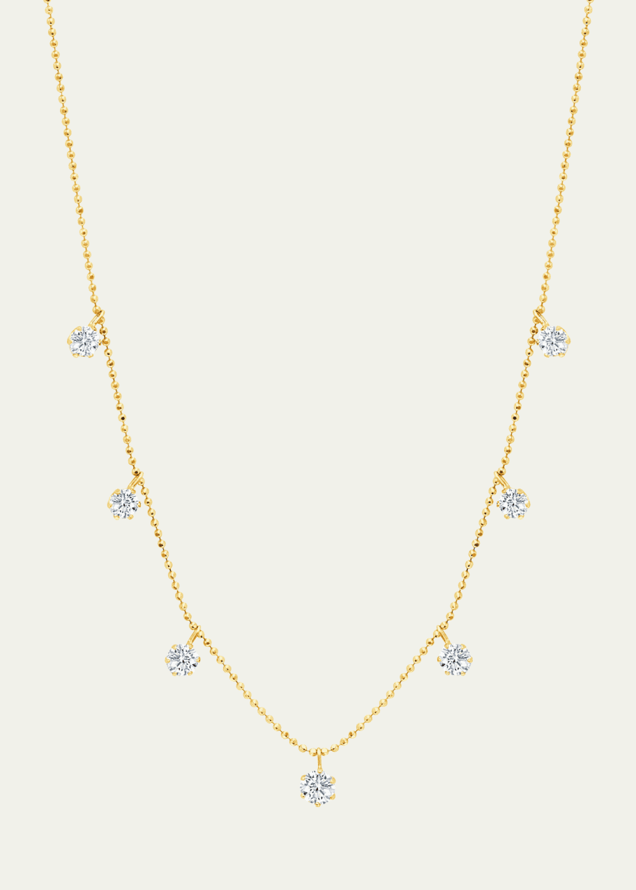 Image 1 of 1: 18K Yellow Gold Medium Floating Diamond Necklace