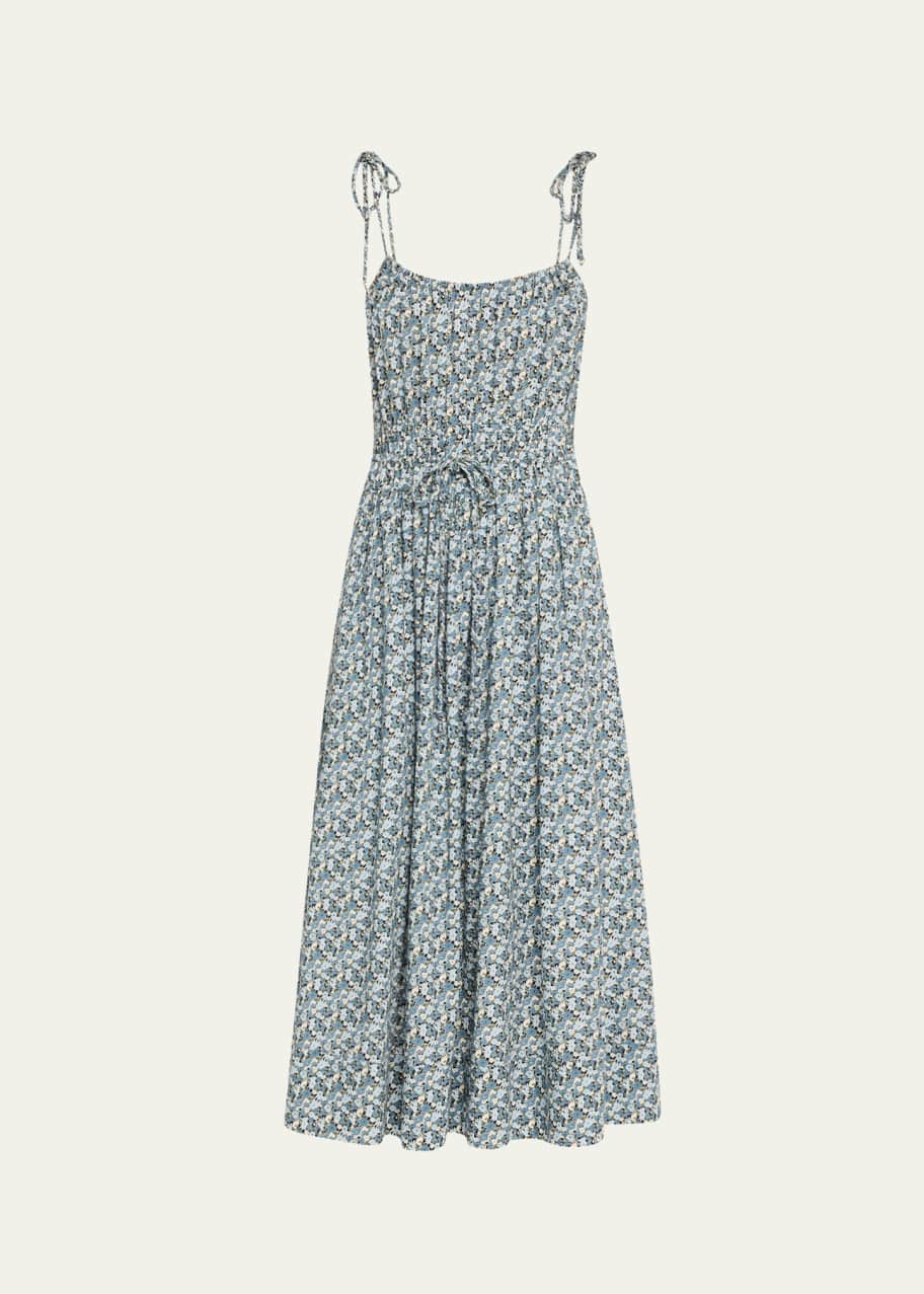 Image 1 of 1: Millie Floral Tie-Strap Midi Dress