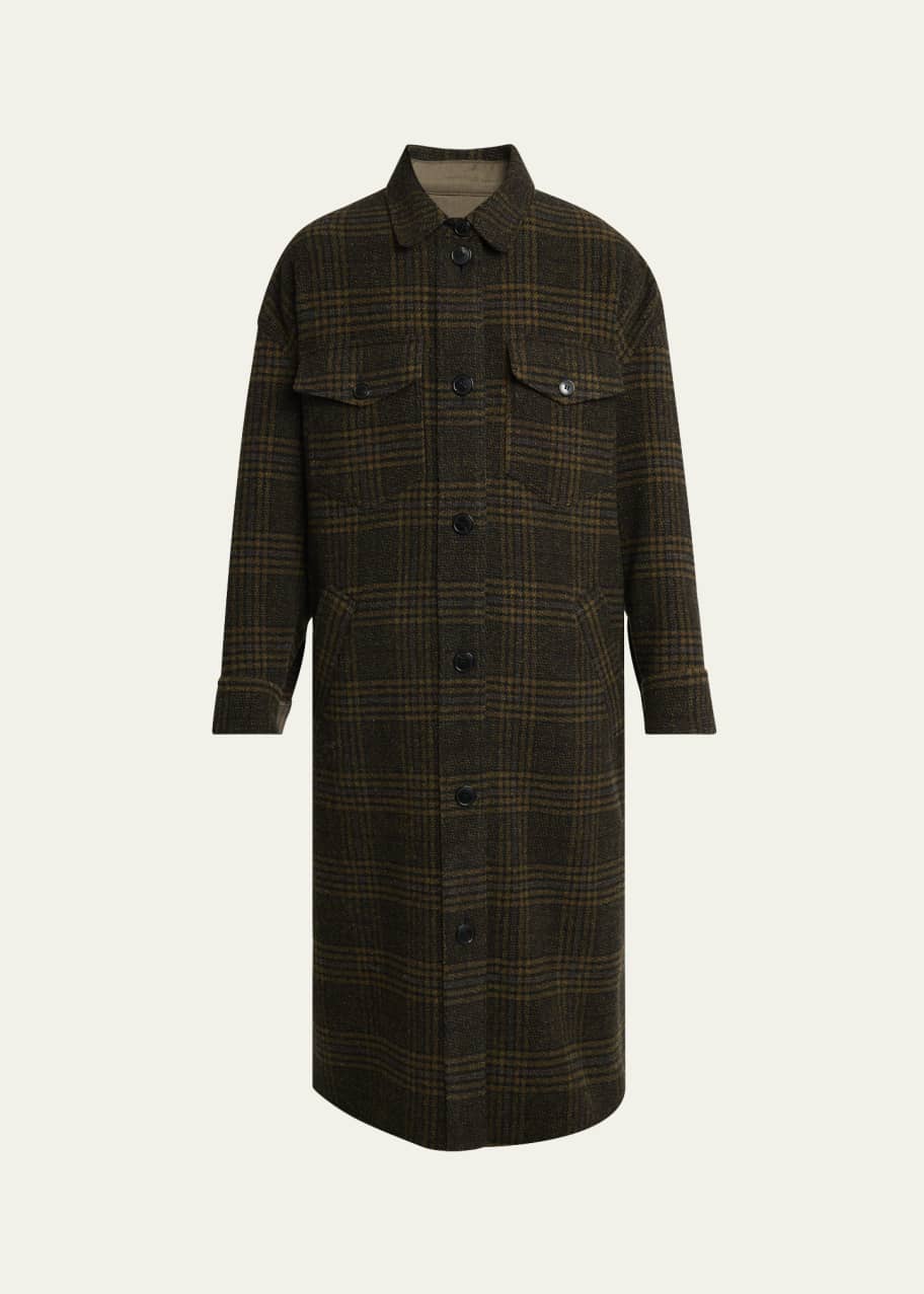 Etoile Isabel Marant Gislene Long Plaid Shirt Jacket - Bergdorf