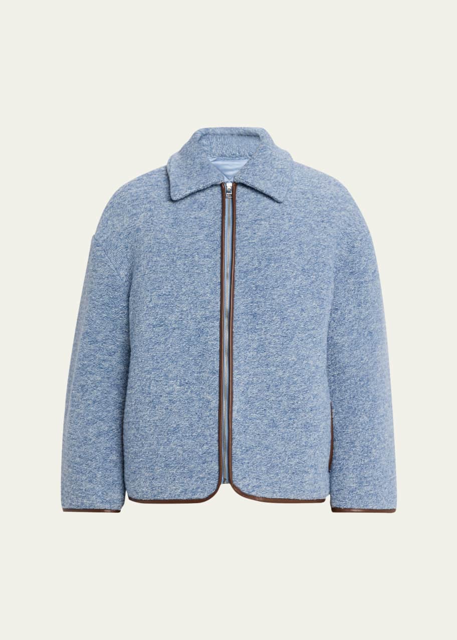 JW Anderson Men's Contrast-Trim Zip Jacket - Bergdorf Goodman