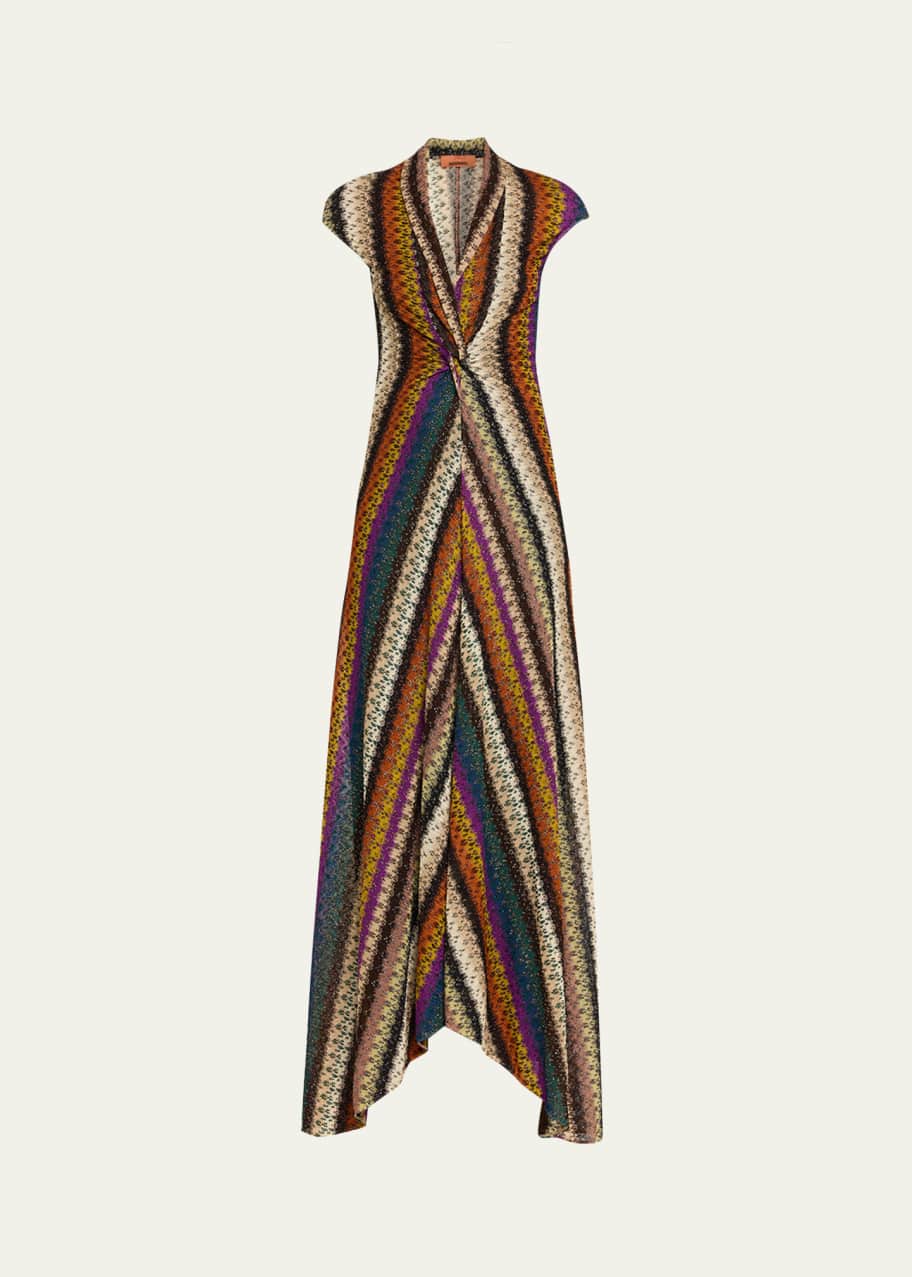 Missoni Metallic Stripe Twisted Maxi Dress - Bergdorf Goodman