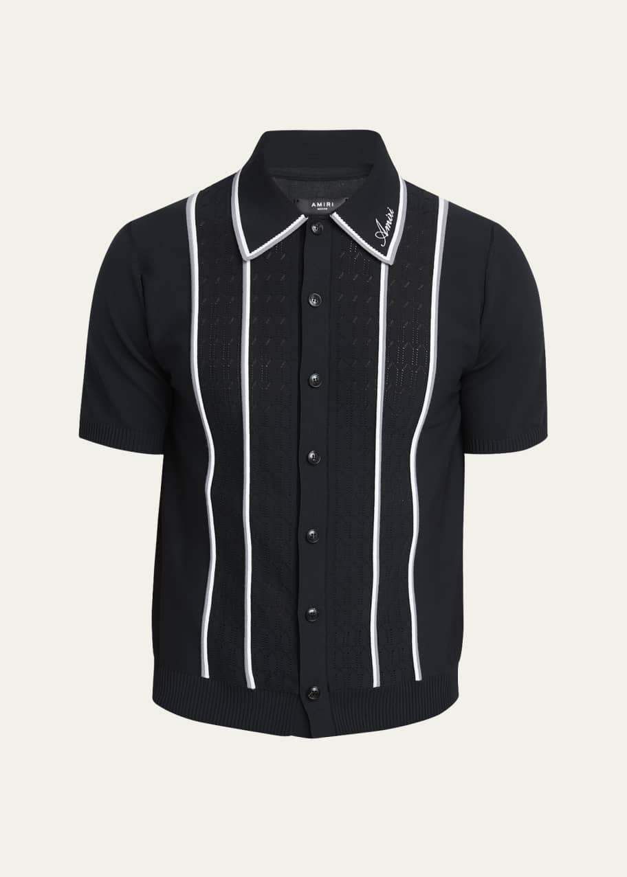 Amiri Men's Button-Front Script Stripe Shirt - Bergdorf Goodman