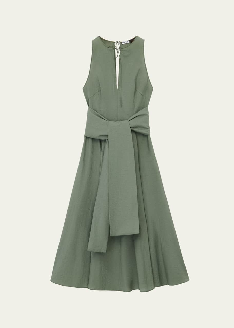 ワンピース Loewe Draped Midi Dress Loewe Draped Tie-Waist Midi Dress - Bergdorf Goodman