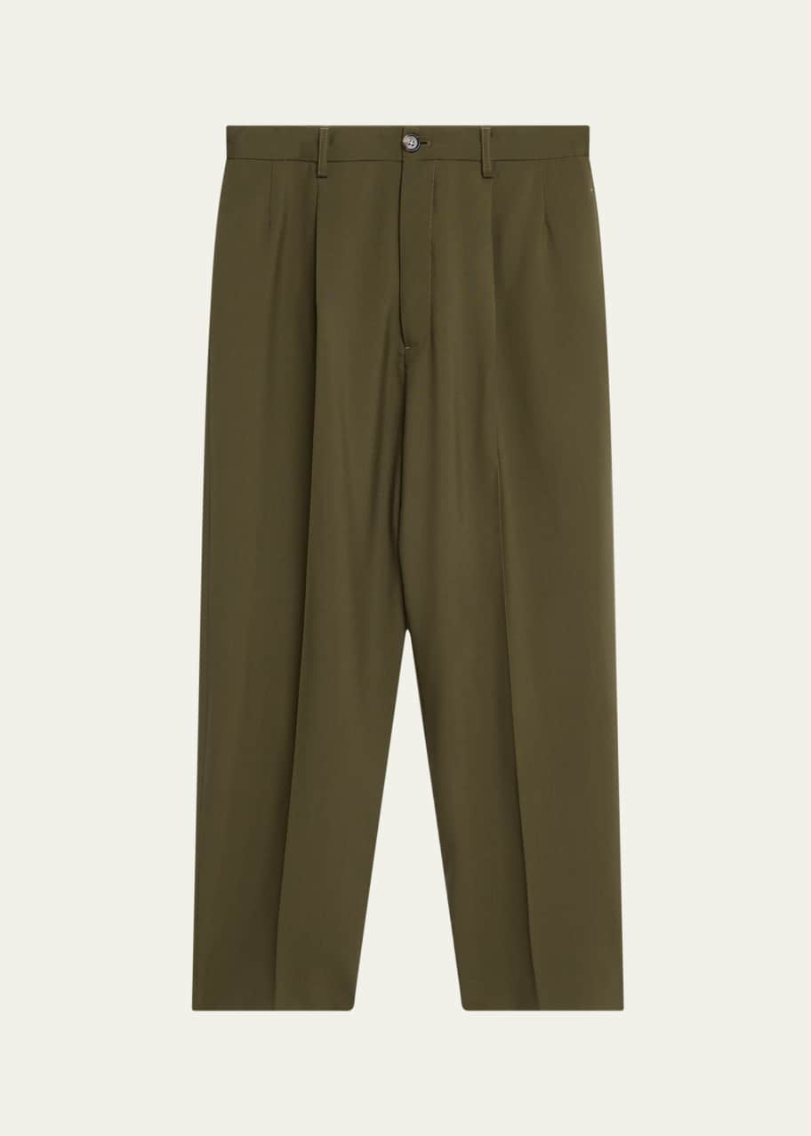 Marni Men's Tropical Wool Cropped Pleated Pants - Bergdorf