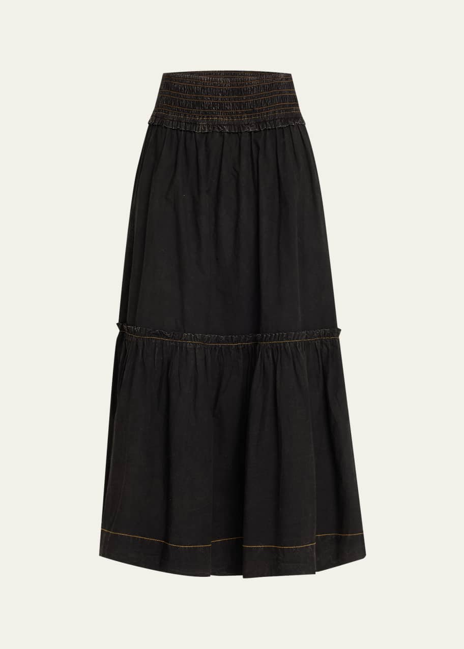chinese dress ladies Ganni // Brown & Black Smocked Dress – VSP Consignment main image 0