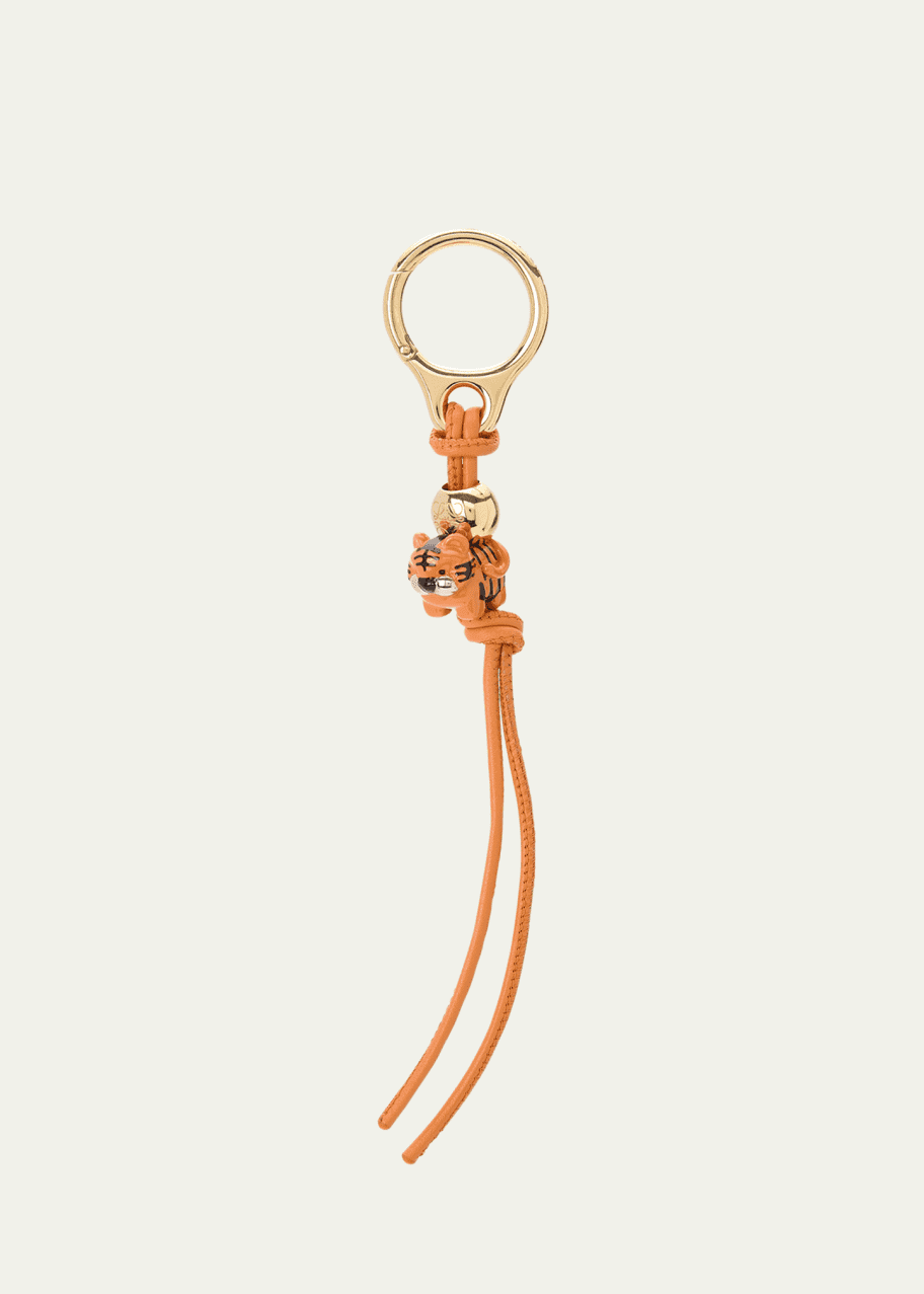 Loewe Tiger Dice Bag Charm in Brass and Leather - Bergdorf Goodman