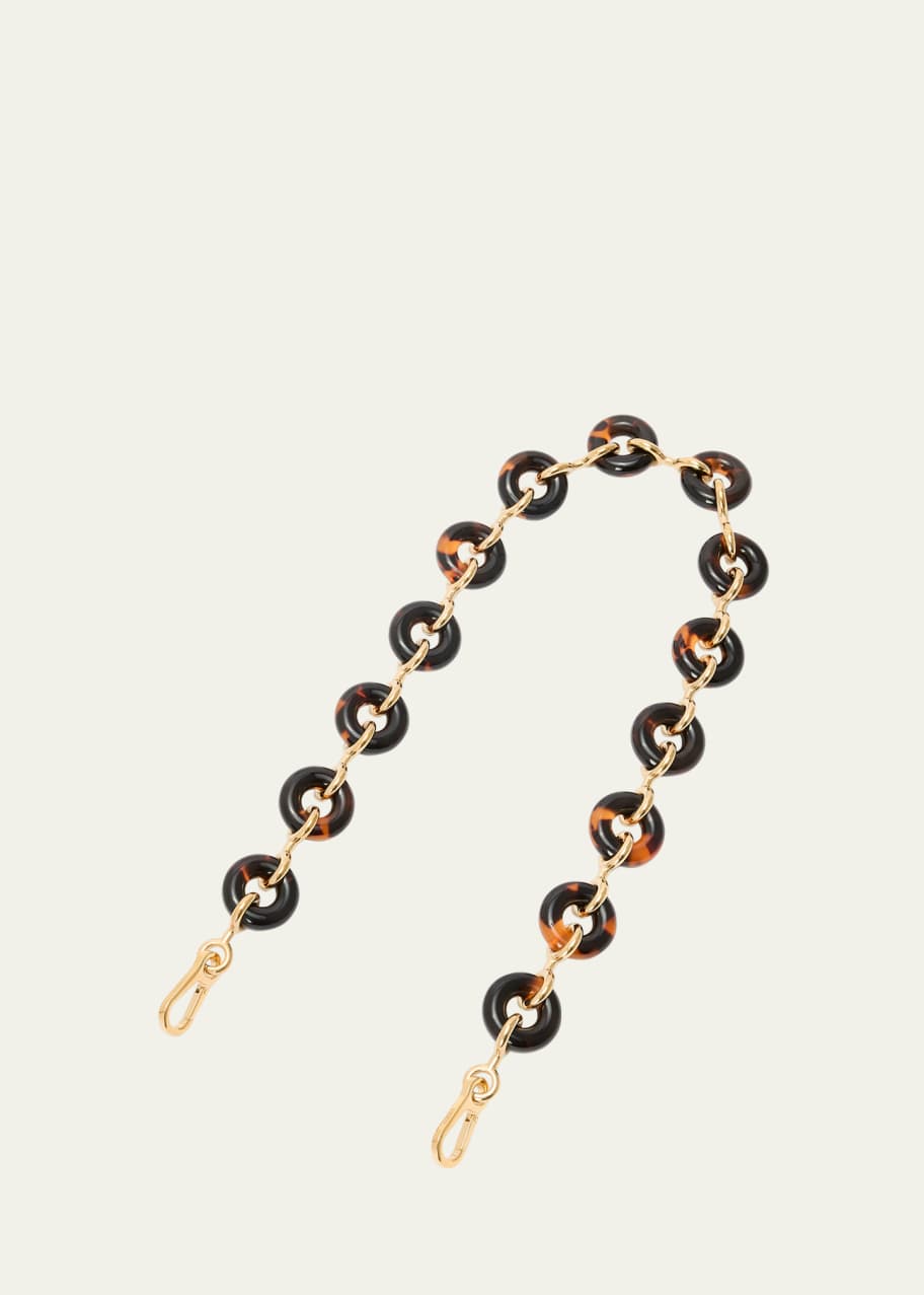 Image 1 of 1: Chunky Donut Chain Bag Strap in Acetate and Brass