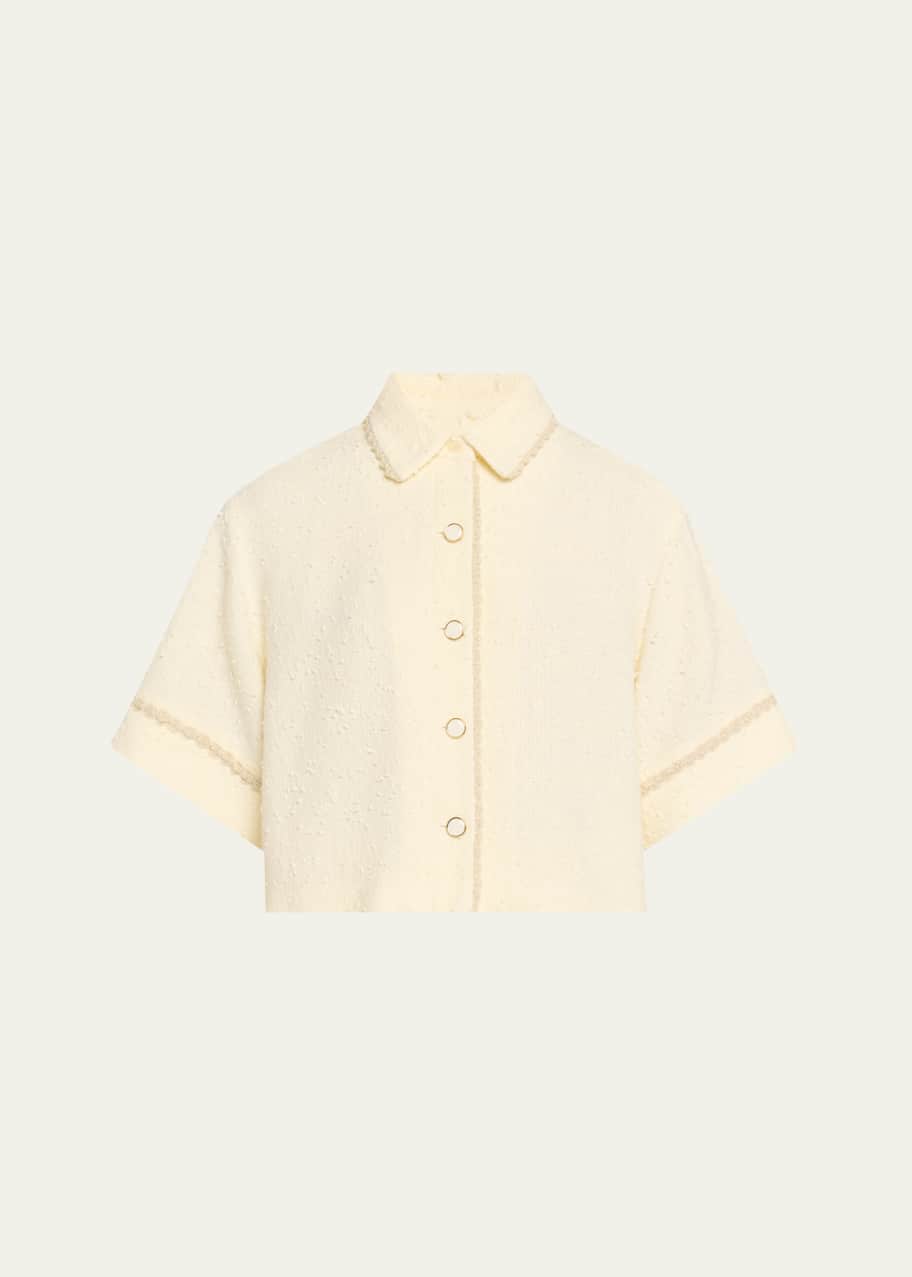 Image 1 of 1: Khloe Boucle Short-Sleeve Shirt
