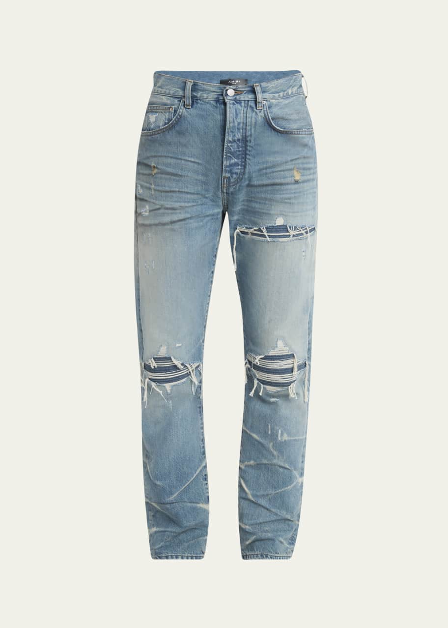 Amiri Men's MX1 Destroyed Straight Jeans - Bergdorf Goodman