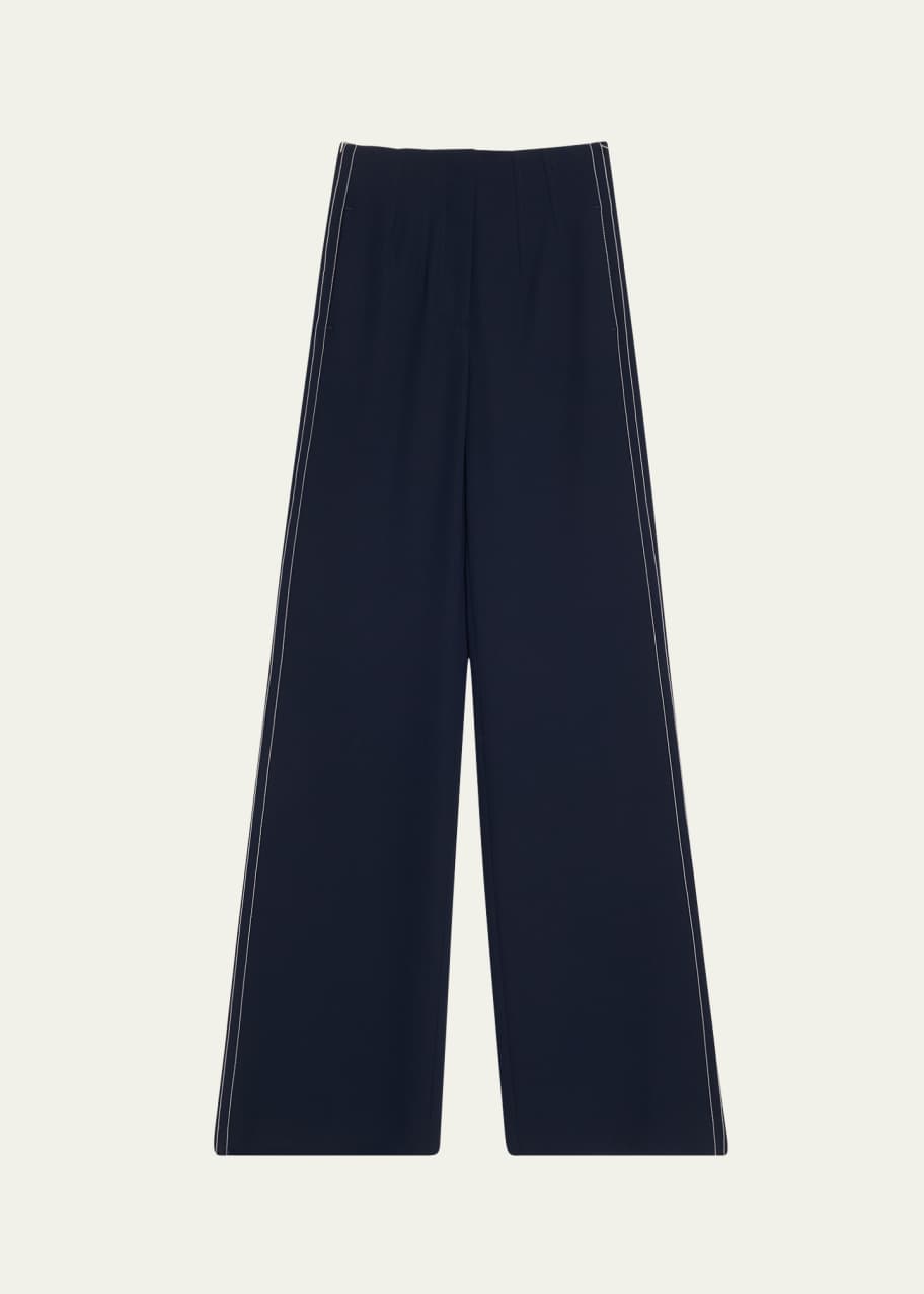 Veronica Beard Elin Wide-Leg Side Stripe Pants - Bergdorf Goodman
