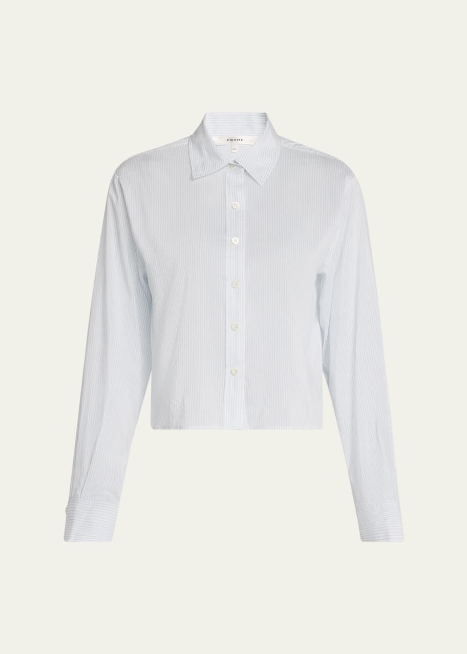 curved hem dress shirt Curved Hem Poplin Shirt