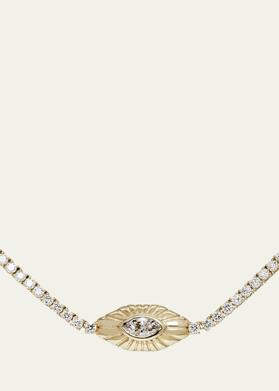 Image 1 of 1: Protection Evil Eye Tennis Necklace
