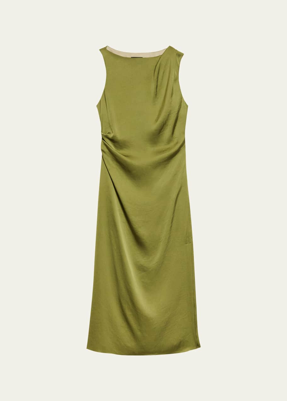 Theory Fitted Drape Midi Dress - Bergdorf Goodman