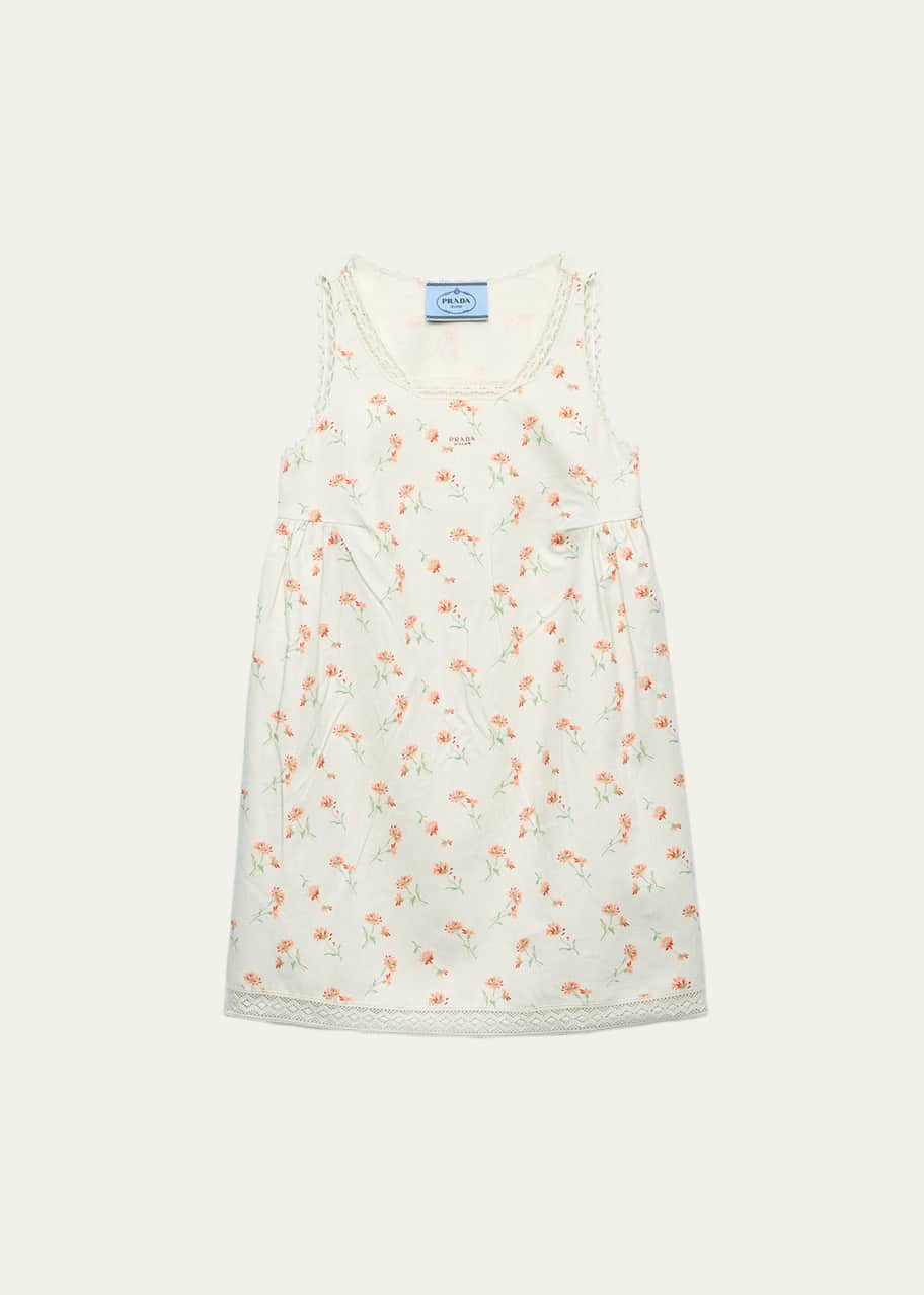 Image 1 of 1: Lino Flower-Print Sleeveless Mini Babydoll Dress
