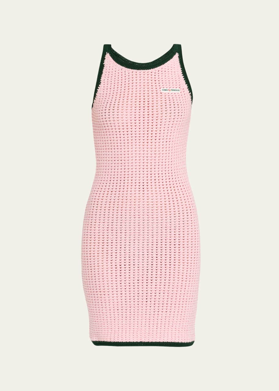 CASABLANCA Mouline Open-Knit Sleeveless Mini Dress - Bergdorf Goodman