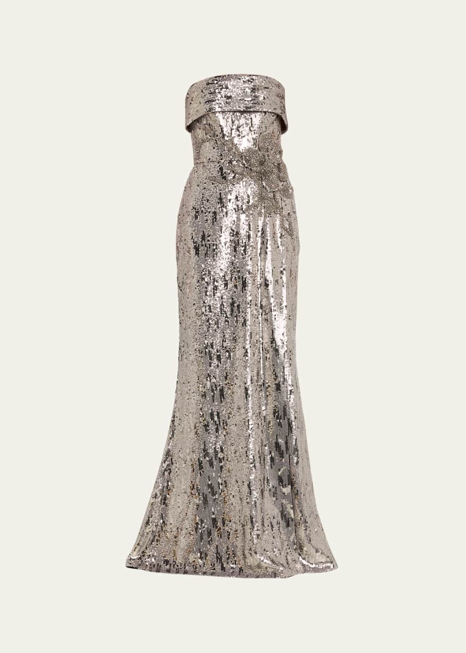 Elie Saab Sequined Strapless Trumpet Gown - Bergdorf Goodman