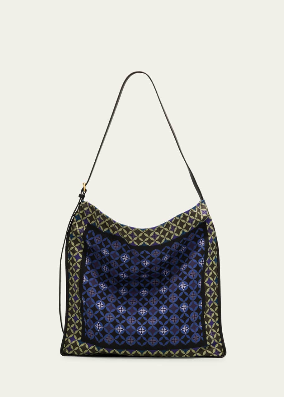 Dries Van Noten Medium Geometric Scarf Hobo Bag - Bergdorf Goodman