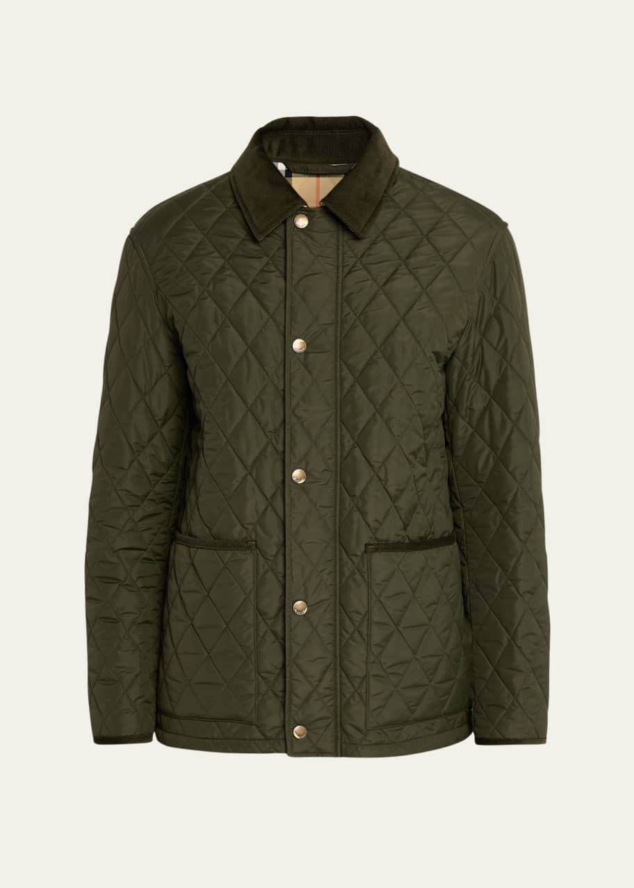 Burberry Men's Nylon Quilted Snap-Front Chore Jacket - Bergdorf