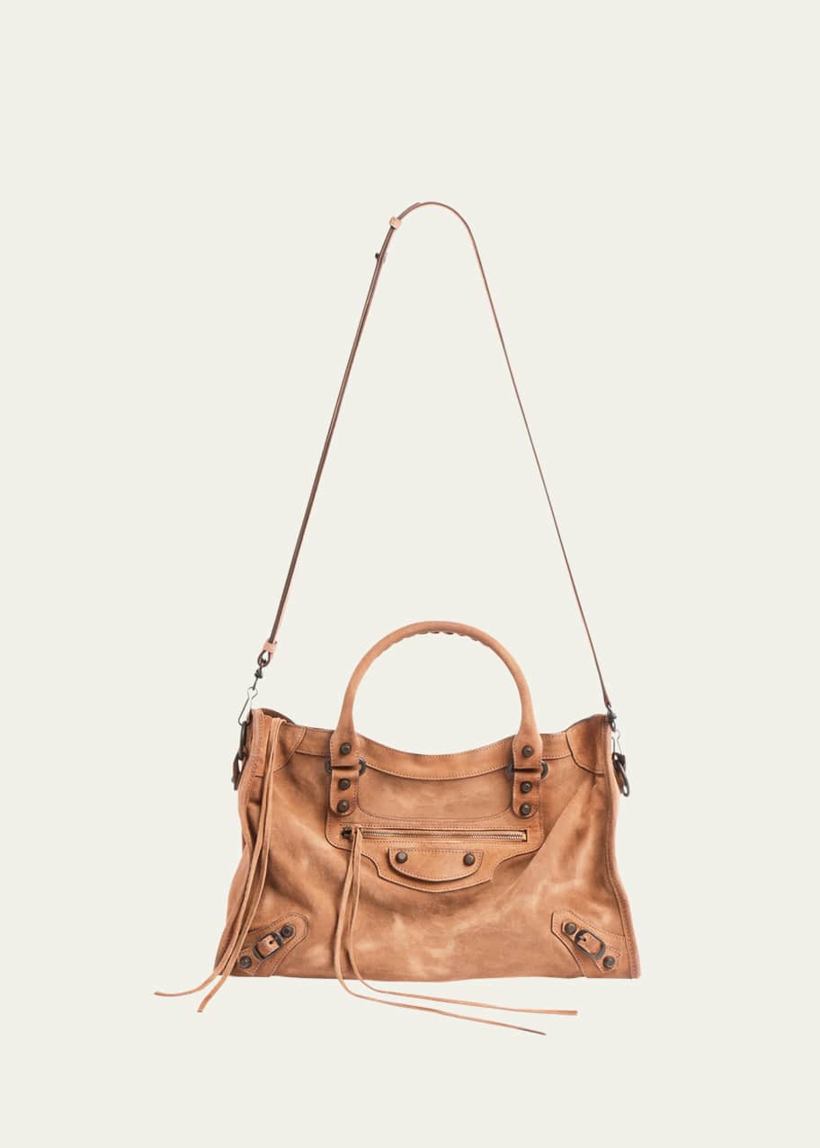 Image 1 of 1: Le City Suede Medium Tote Bag