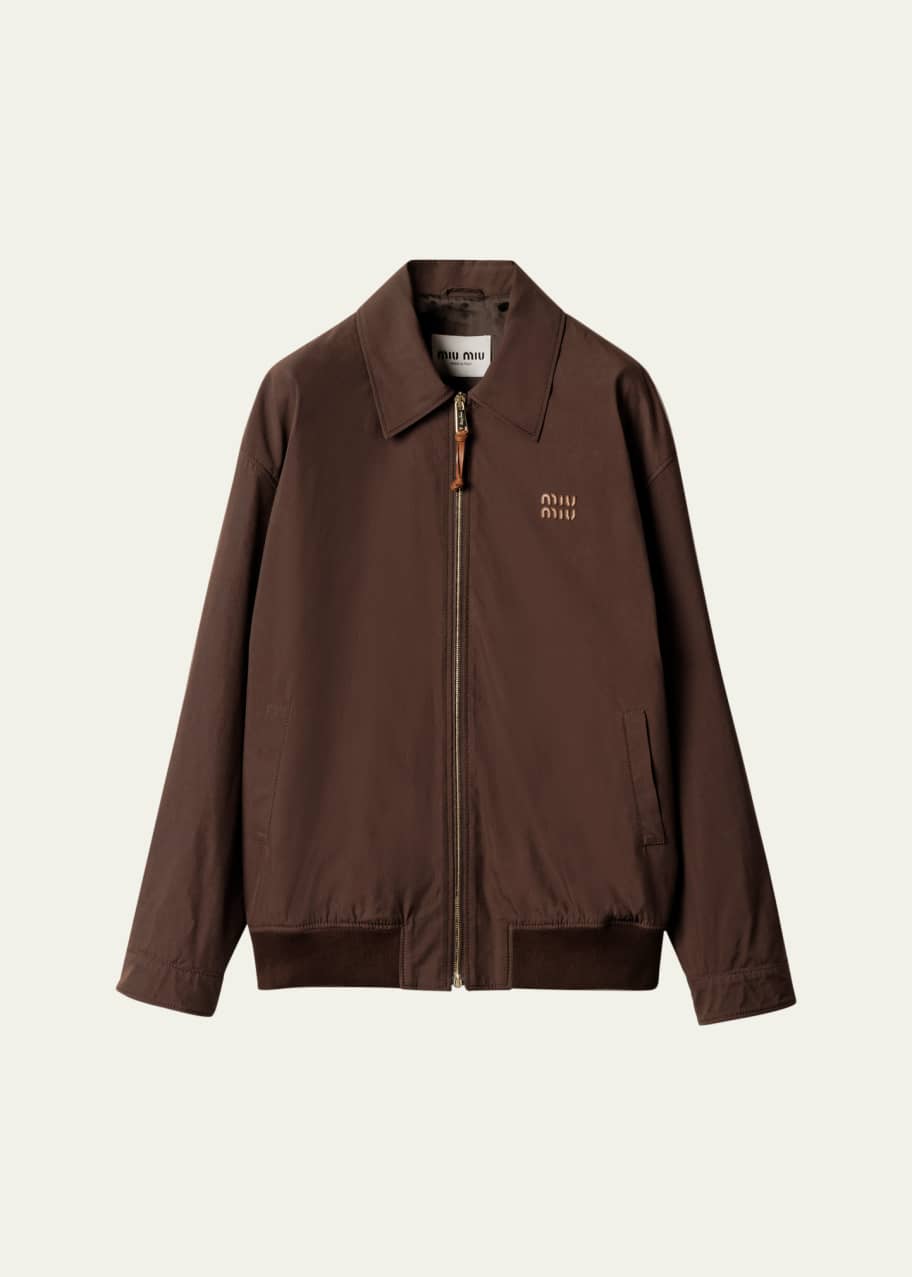 Miu Miu Panama Leather-Trim Jacket - Bergdorf Goodman
