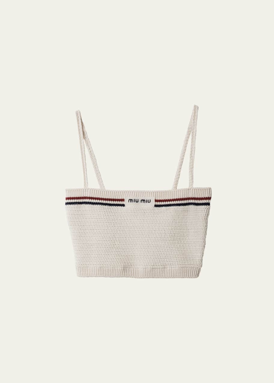 Miu Miu Cotton Crochet Cropped Tank Top - Bergdorf Goodman