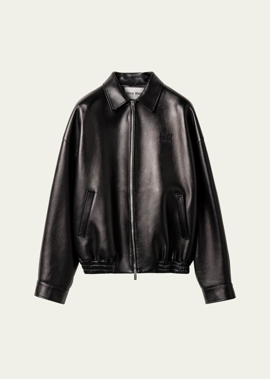 Miu Miu Plonge Nappa Leather Bomber Jacket - Bergdorf Goodman