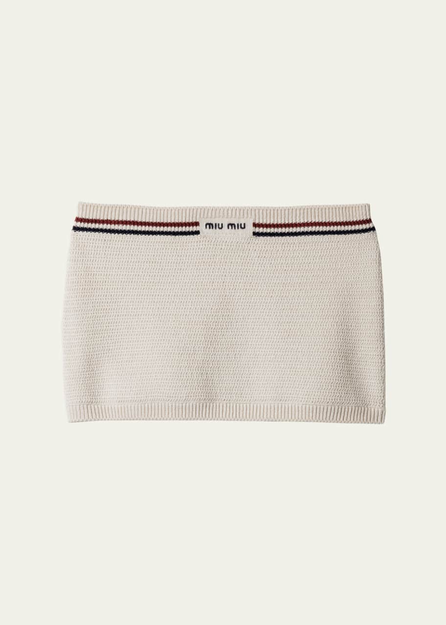 Image 1 of 1: Cotton Crochet Mini Skirt