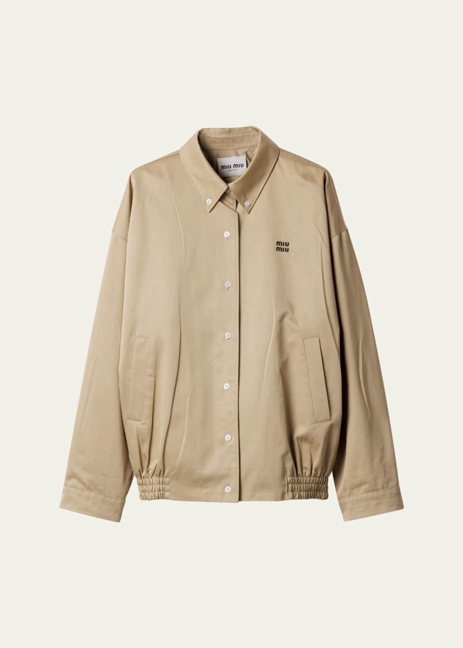 Miu Miu ゴールド 　ジャケット　ラメ Miu Miu Chino Cloth Blouson Jacket - Bergdorf Goodman