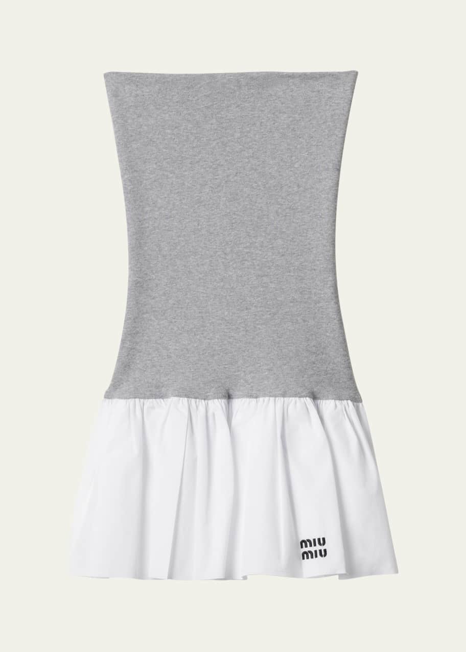 Image 1 of 1: Jersey Popeline Mini Skirt