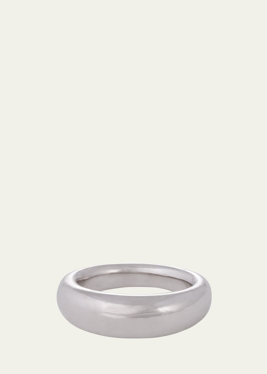 Image 1 of 1: 18K White Gold 7mm French Dome Ring