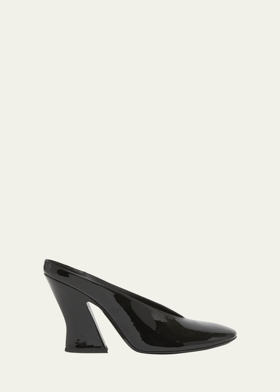 Givenchy Patent Leather Sculpted Block-Heel Mules - Bergdorf Goodman