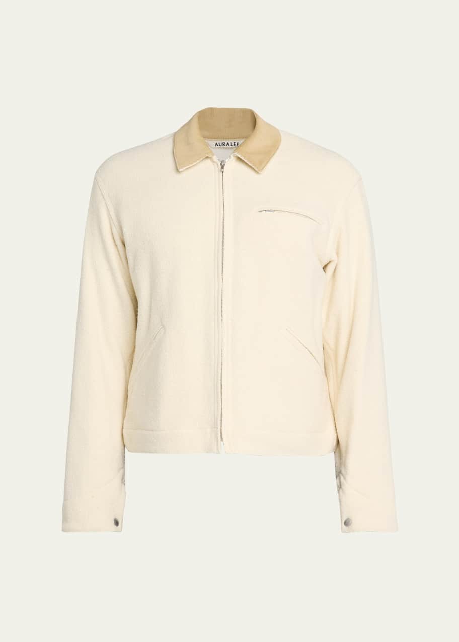 AURALEE Men's Blouson Tweed Zip Jacket - Bergdorf Goodman