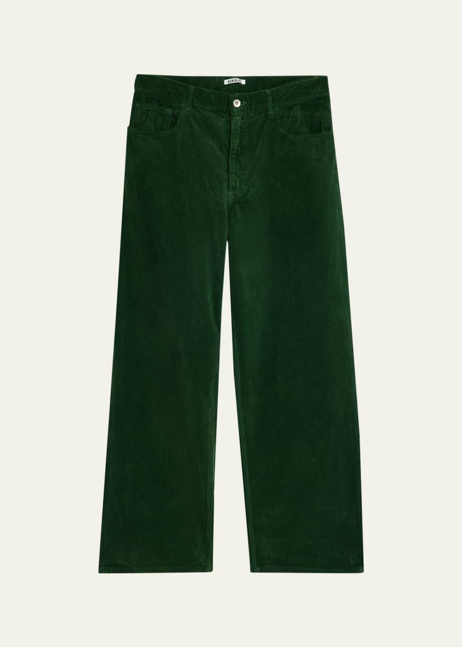 AURALEE Men's Corduroy Wide Leg Five-Pocket Pants - Bergdorf Goodman