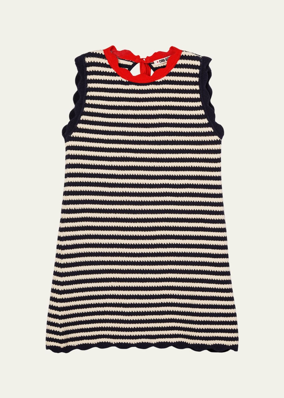 Ciao Lucia Fasano Stripe Crochet Shift Dress - Bergdorf Goodman