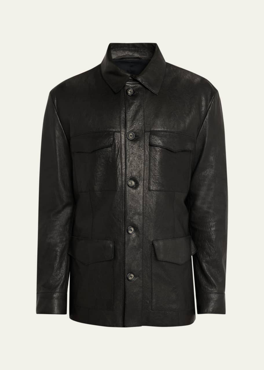 GIORGIO ARMANIマトンレザージャケット Leather jacket in black - Giorgio Armani | Mytheresa