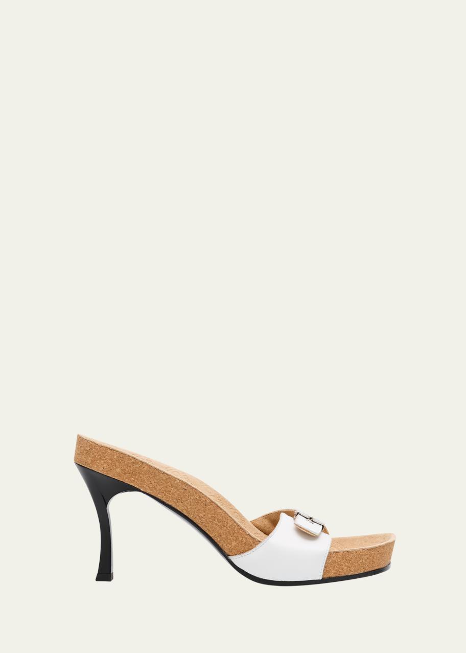 Balenciaga x Scholl Leather Mule Sandals - Bergdorf Goodman
