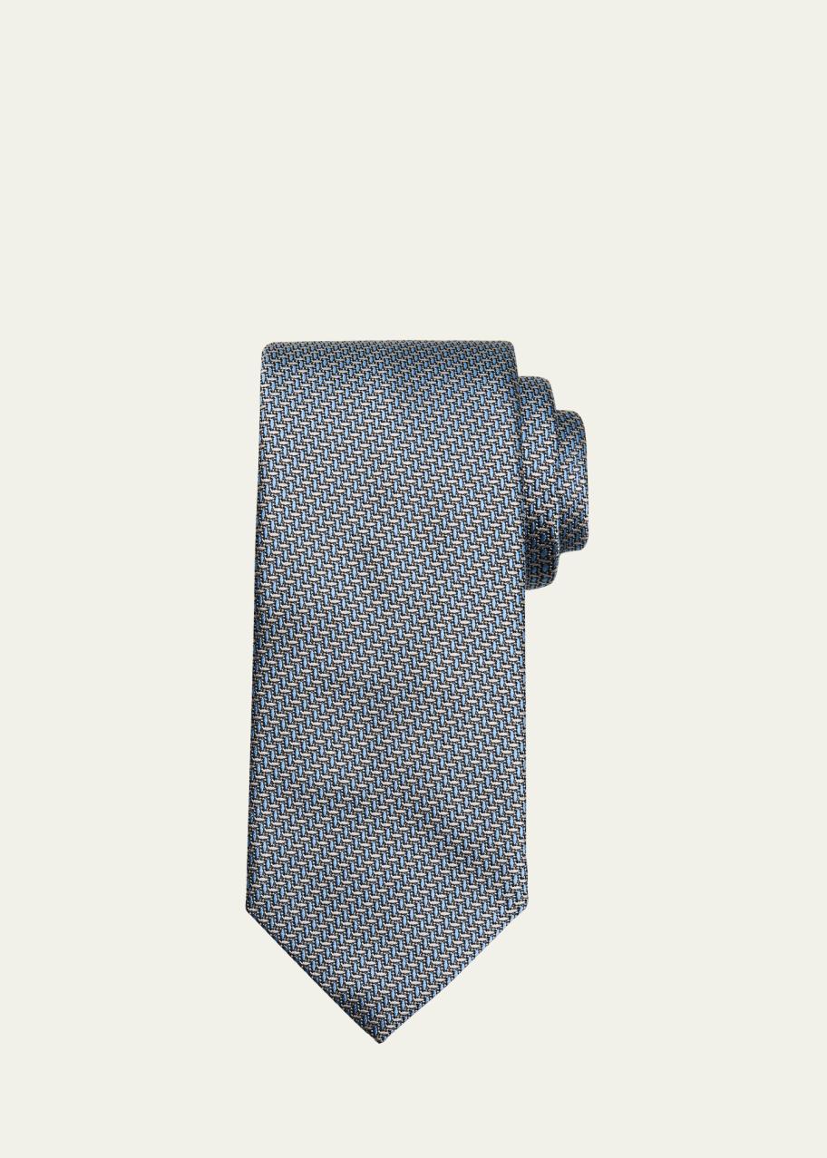 Brioni Men's Bicolor Chevron Silk Tie - Bergdorf Goodman