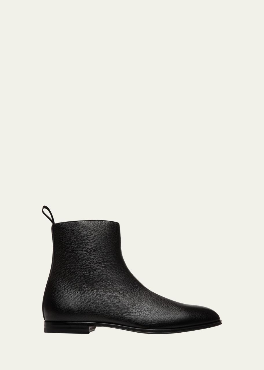 Bally Men's Wently Grainy Leather Side-Zip Ankle Boots - Bergdorf