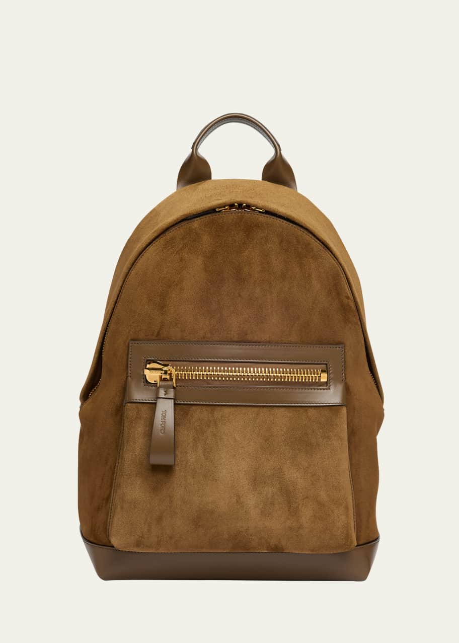 Image 1 of 1: Men's Buckley Suede Leather-Trim Backpack