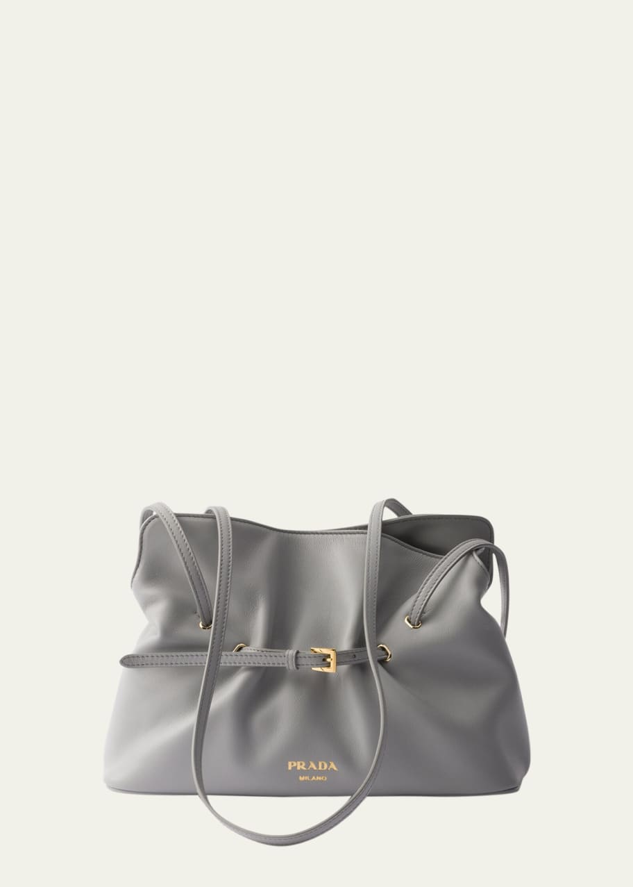 Image 1 of 1: Slouchy Lambskin Leather Shoulder Bag