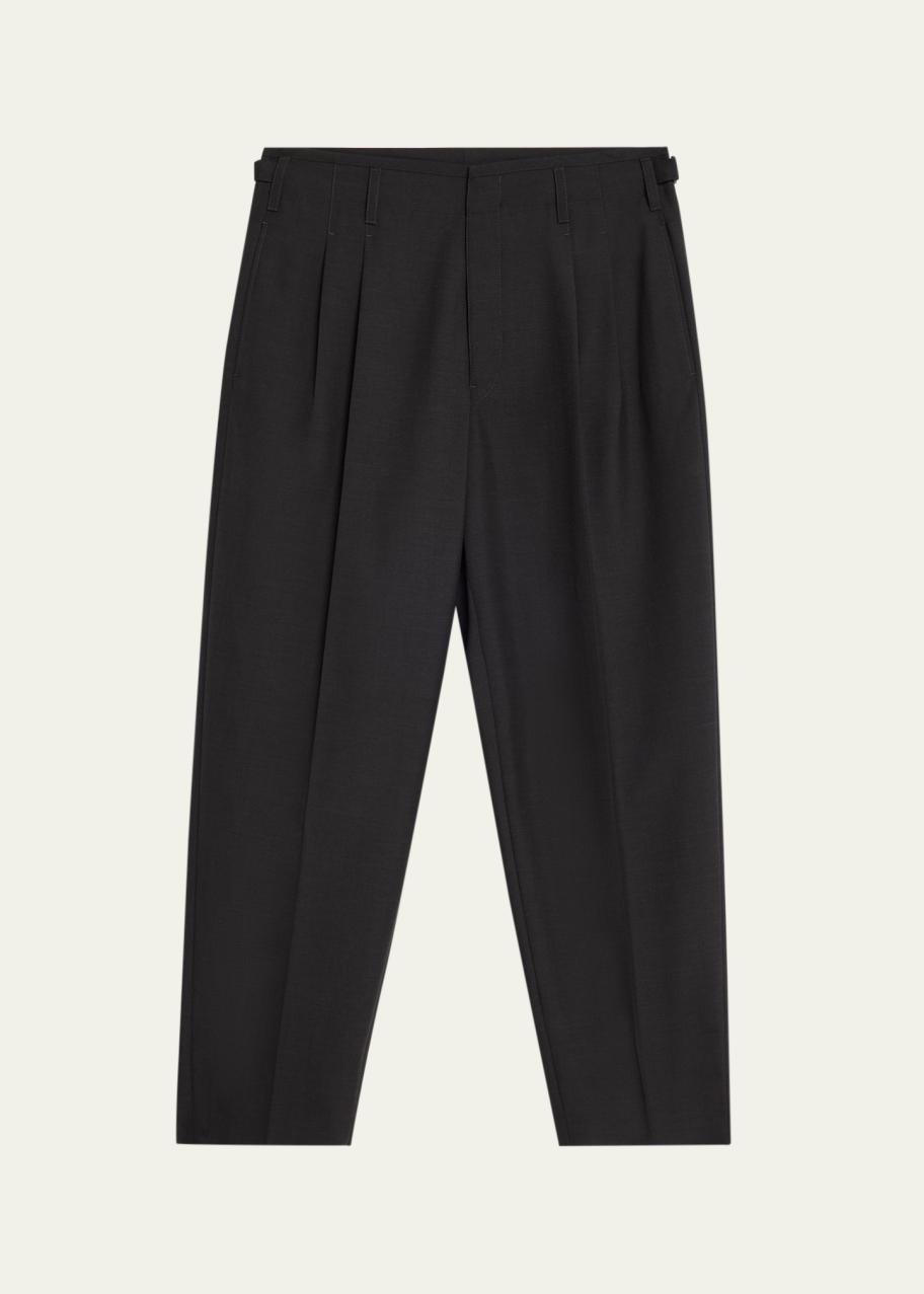 LEMAIRE Men's Tropical Polyester and Wool Pleated Pants - Bergdorf