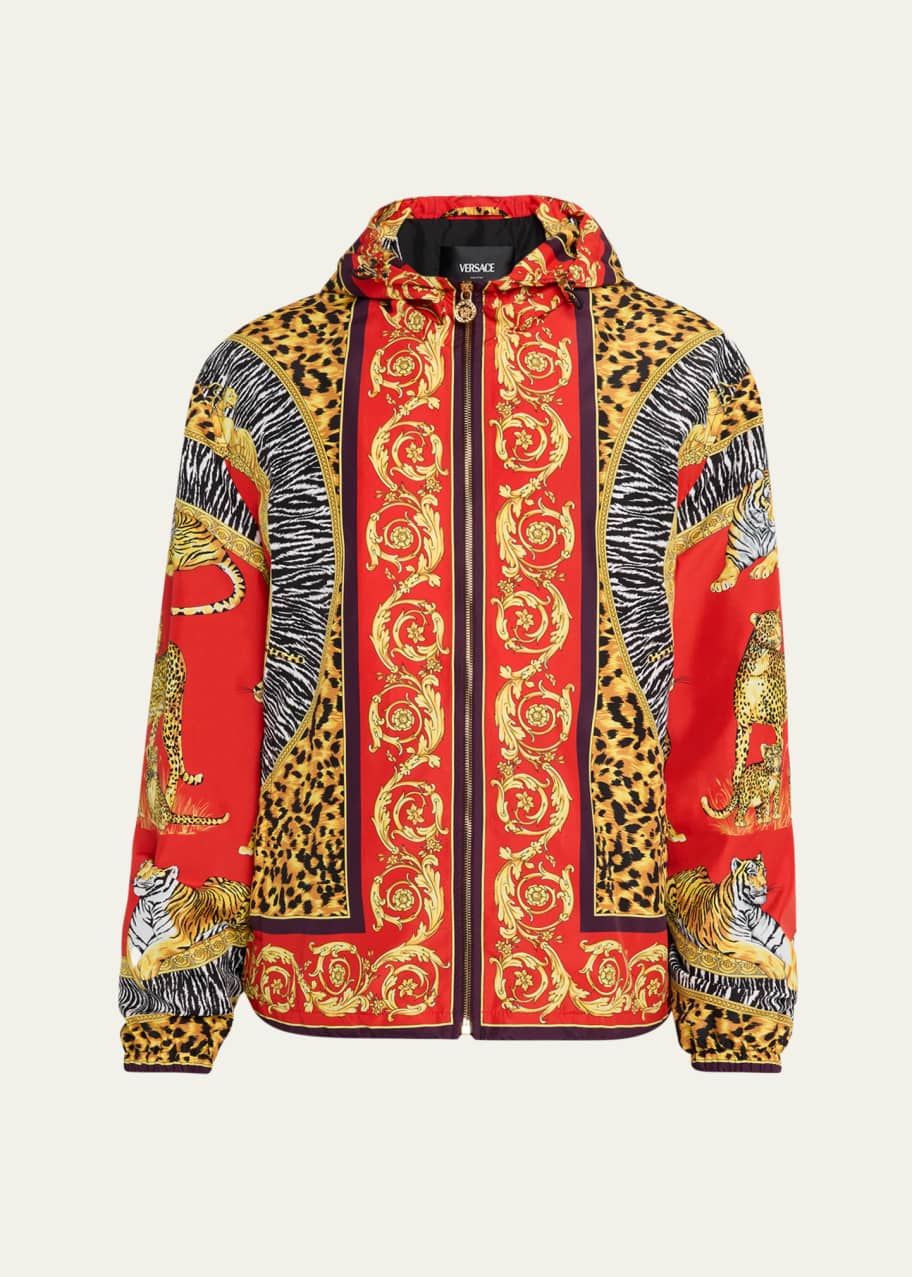 Versace Men's Wild Cat Full-Zip Hooded Jacket - Bergdorf Goodman