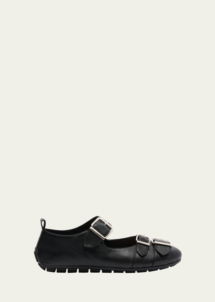 Image 1 of 1: Buckled Ballerina Flats