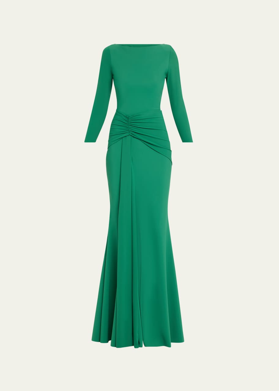 Chiara Boni La Petite Robe Shir Draped High-Neck Jersey Trumpet Gown -  Bergdorf Goodman