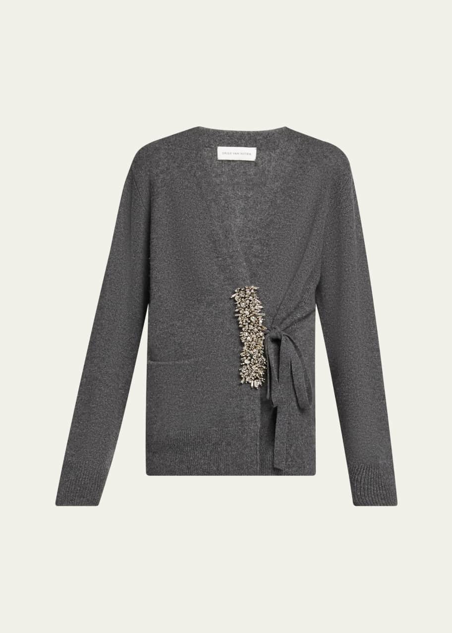Dries Van Noten Tiah Beaded Cashmere Wrap Cardigan - Bergdorf Goodman