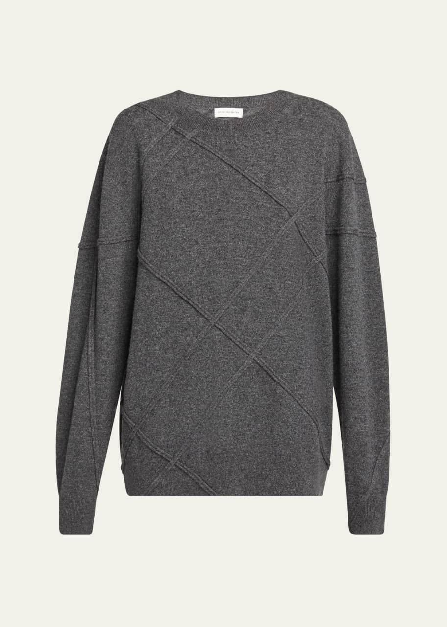 Dries Van Noten Timona Cashmere Crossed Textured Stitch Sweater