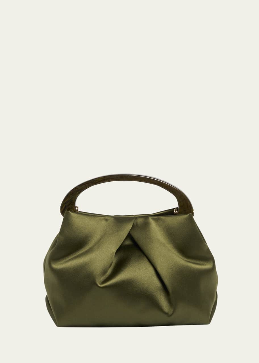 Dries Van Noten Mini Pleated Satin Top-Handle Bag - Bergdorf Goodman