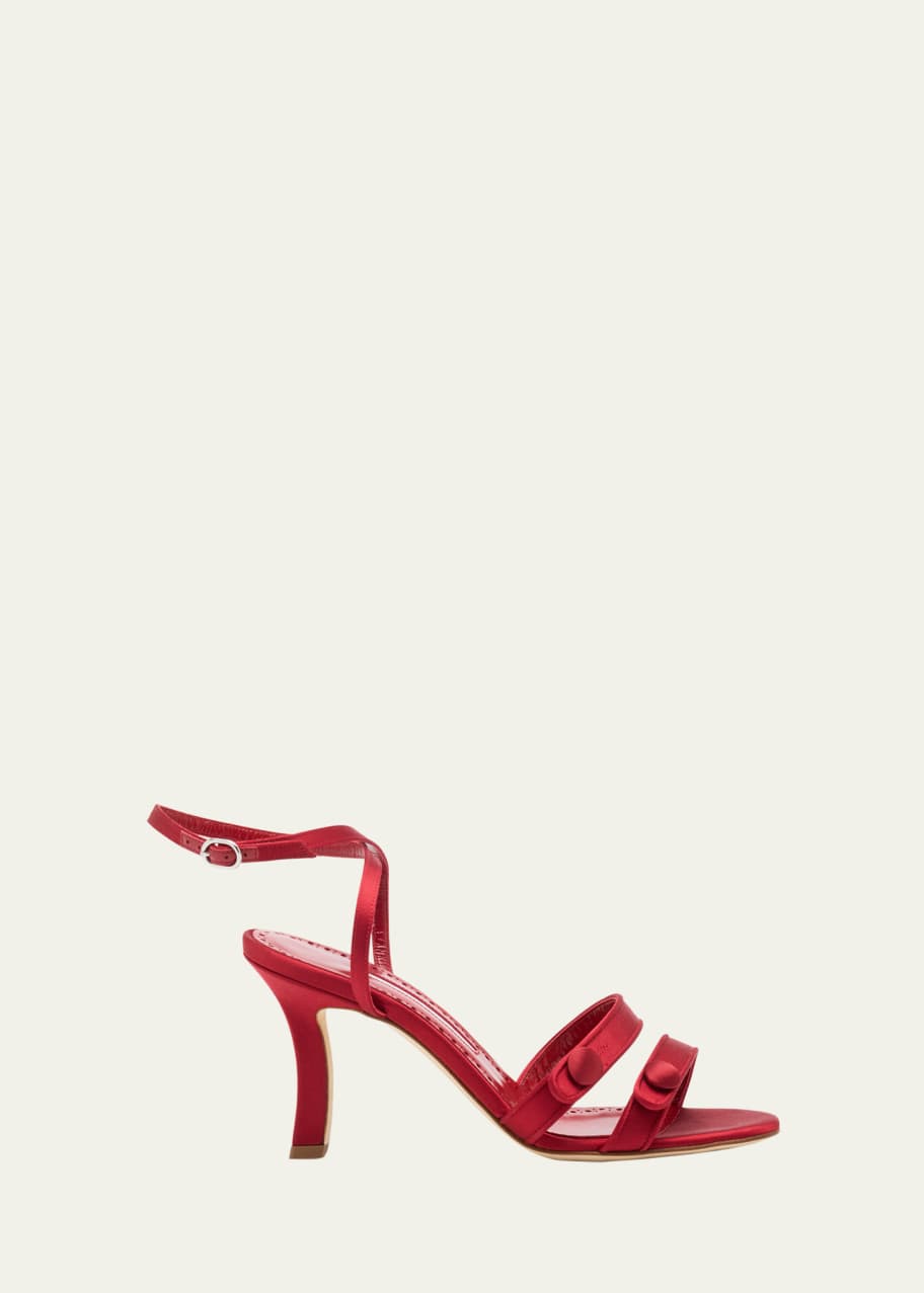 Manolo Blahnik Neusita Satin Sandals - Bergdorf Goodman