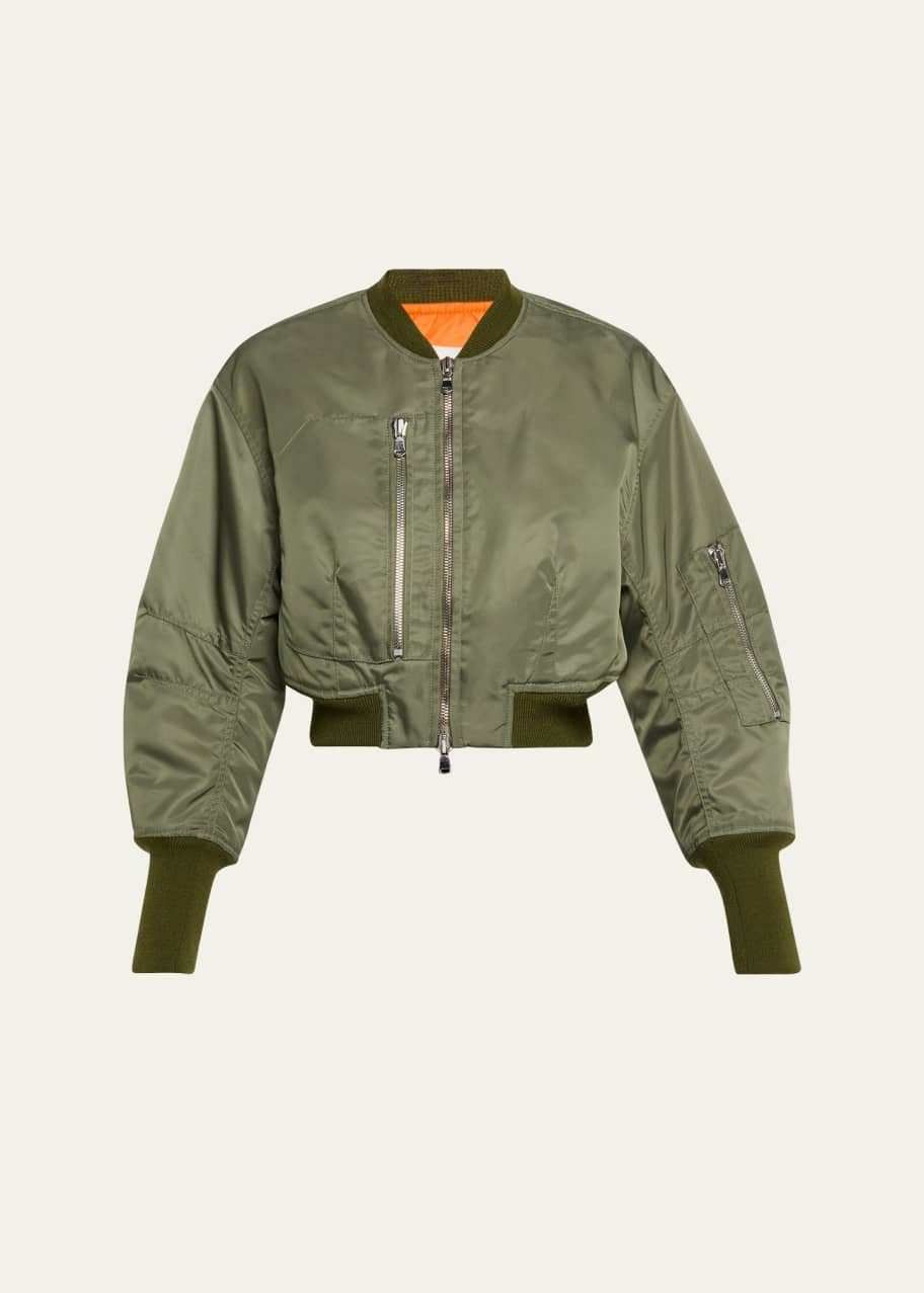 3.1 Phillip Lim Cropped Nylon Bomber Jacket - Bergdorf Goodman